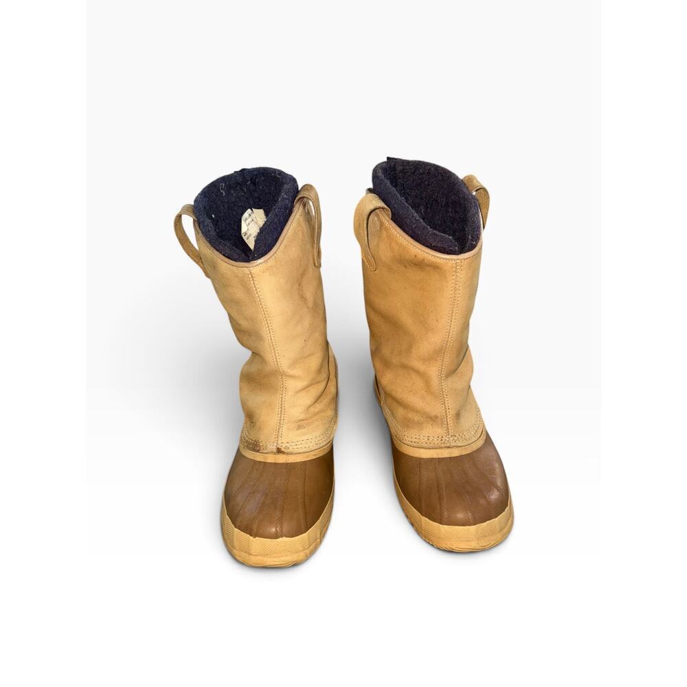 Vintage Sorel Pawnee Boots Men Size 12 Made in Canada Leather Rubber Duck Boots - Picture 5 of 16